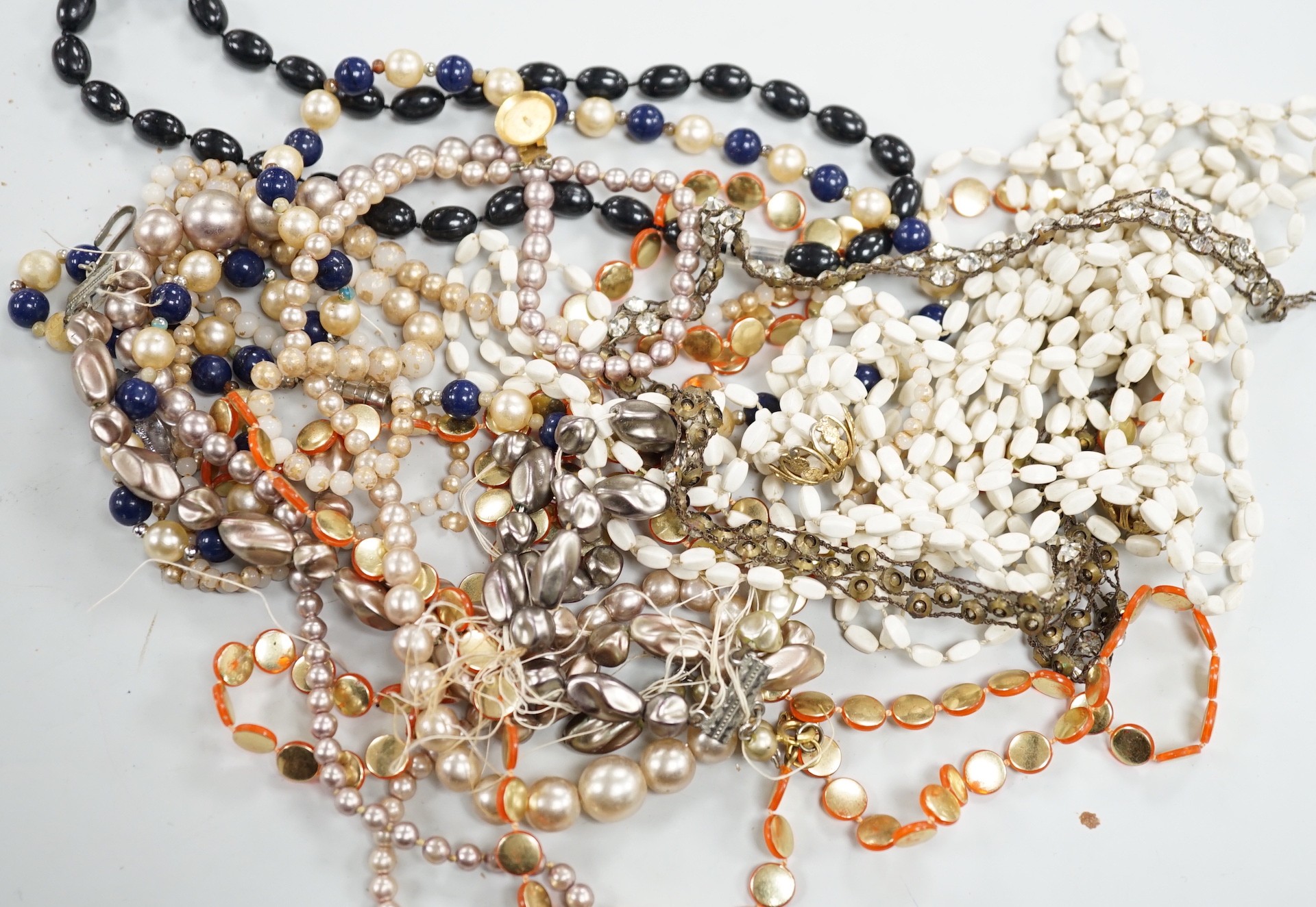 A large quantity of assorted costume jewellery.